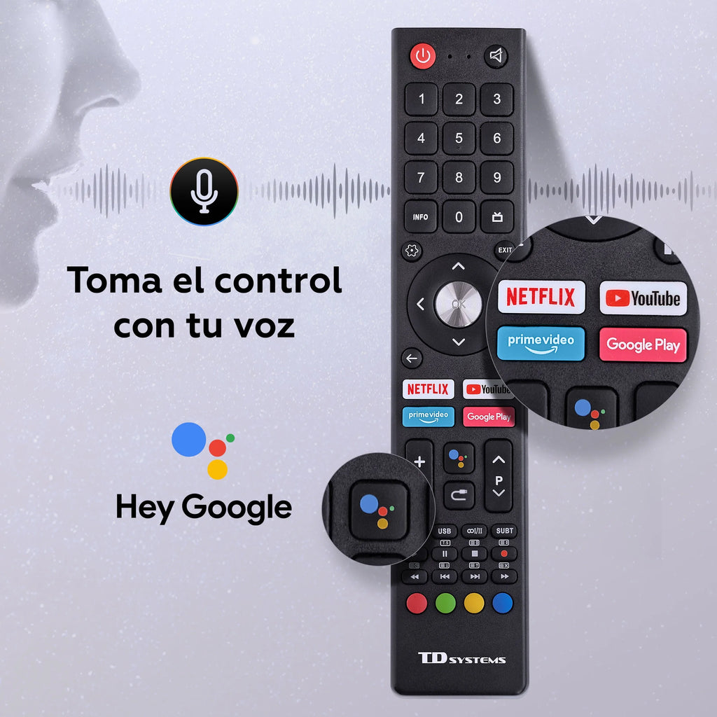 Smart TV TD Systems 32" HD – Android TV 11, Chromecast Integrado, Asistente de Google, Bluetooth 5.1